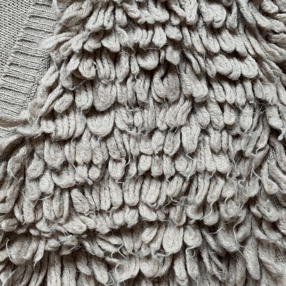 A.T by Atsuro Tayama Loop Knit 3/4 Sleeve Cardigan Sweater Tan Wool Alpaca 38 - Picture 8 of 12